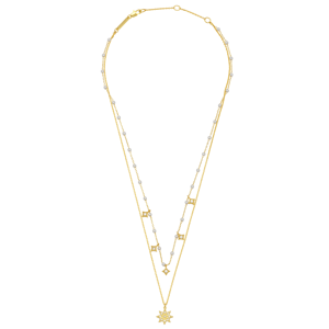 Estella Bartlett Pearl & Star Double Chain Necklace